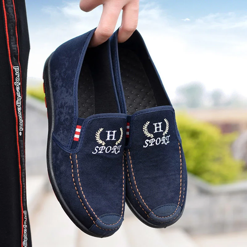 

Fashionable and versatile old Beijing cloth shoes men's shoes canvas shoes one foot pedal Doudou shoes anti slip wear resistant