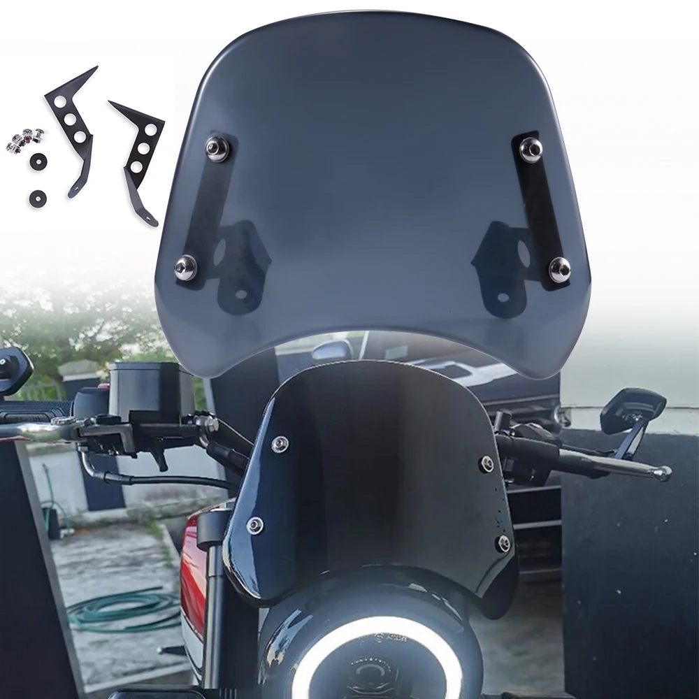 

Universal Motorcycle Smoke Front Headlight Windshield Fairing Windscreen Deflector For Benelli Leoncino 250 Windscreen Protector