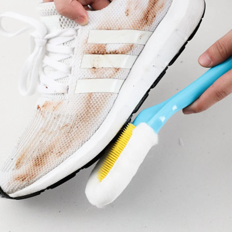 Щетки для обуви с двойной головкой Нескользящие щетки длинной ручкой чистки