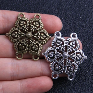 3 шт. 35*36 мм новый продукт два цвета цинковый сплав полый цветок пористые Разъемы Ювелирных изделий DIY ручной работы ремесло