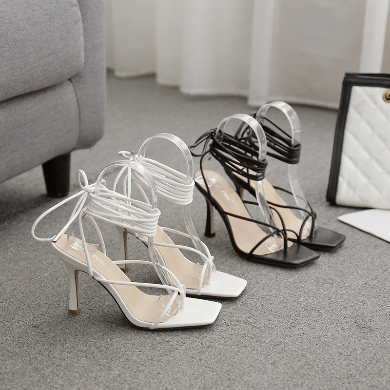 

2021 summer new 41 women's shoes in Roman high top thin strap High Heel Sandals
