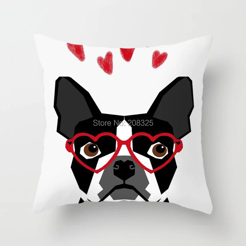 ZENGIA Boston Terrier наволочка для подушки Полиэстеровая подушка собаки декоративная с