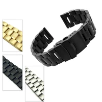 black stainless steel watchbands bracelet 18mm 20mm 22mm 24mm solid metal watch band men strap accessories