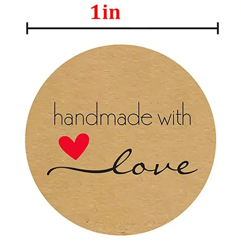 500 листов/объем милые круглые этикетки из крафтовой бумаги бумажные