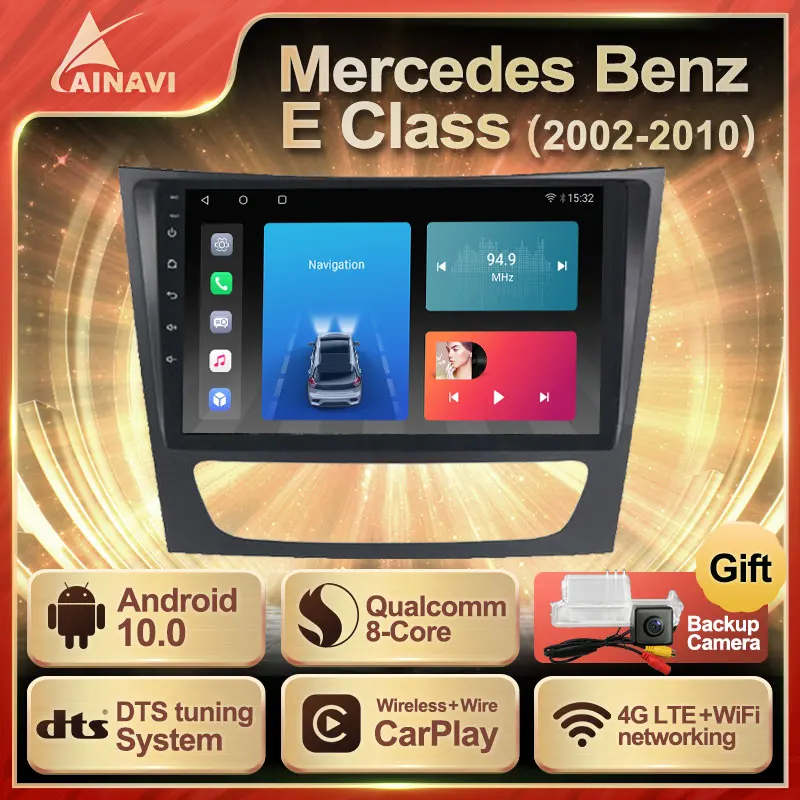 Автомобильный радиоприемник Android 10 QLED для Mercedes Benz E Class S211 W211 CLS C219 2002 2010 навигация