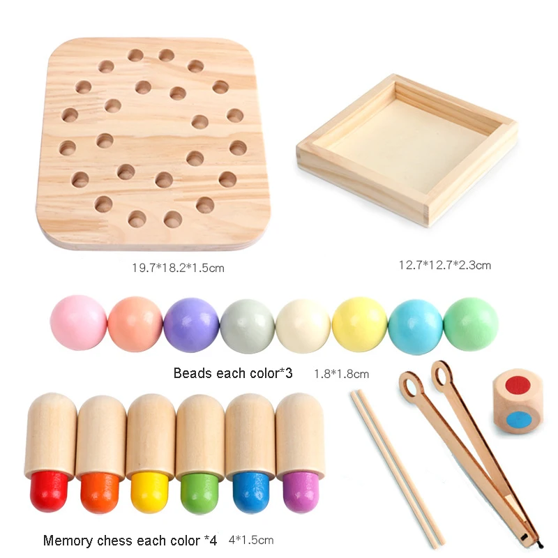 

Kids Wooden Memory Chess Match Stick Chess Game 3D Puzzles Board Game Educational Color Cognitive Ability Toy Gifts