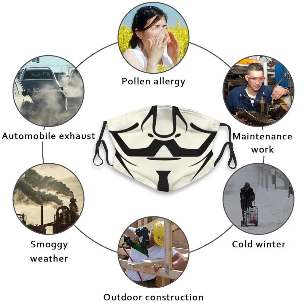 

Anonymous Mask Mouth Print Reusable Pm2.5Filter Anonymous Hacker Anonymous Hack Mask Anonymous Mask Funny Cool Retro