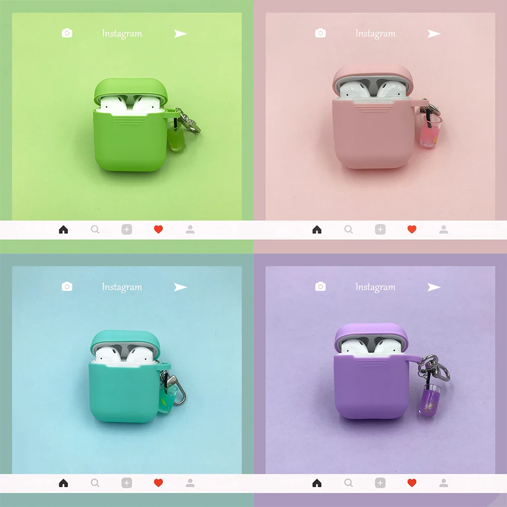 Чехол с зеленой бутылкой маття для AirPods защитный чехол корейский мягкий Bluetooth