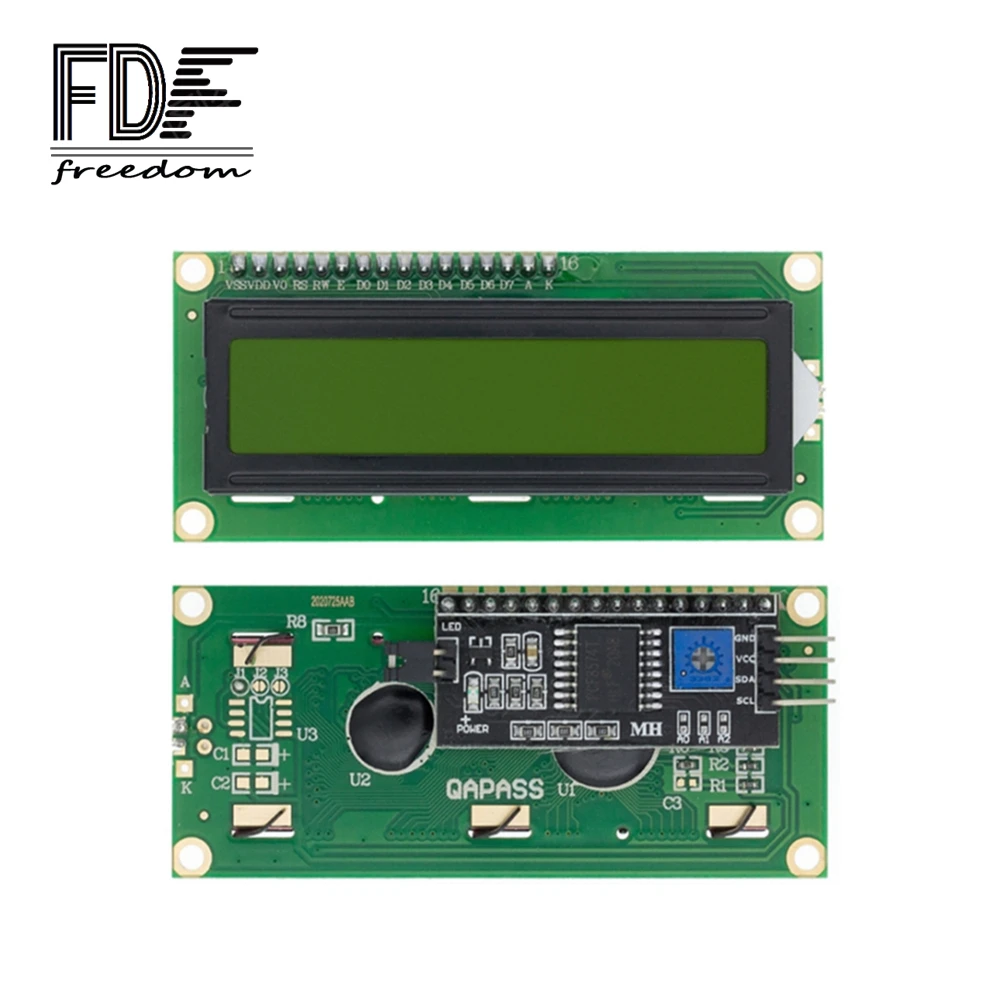 ЖК-дисплей 1602 модуль синий Φ 16x2 символьный дисплей новый PCF8574T PCF8574 IIC I2C интерфейс 5