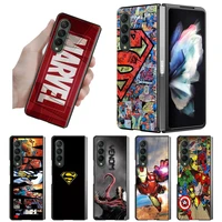 marvel superheroes phone case for samsung galaxy z fold3 full protection luxury hard pc cover for z fold 3 anti fall coque shell