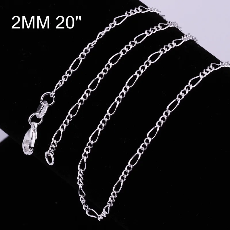 

925 Sterling Silver Necklace Charm Link Chain Accessories Lucky High Quality Retro Girl Wedding Vintage Fashion Jewelry Gifts