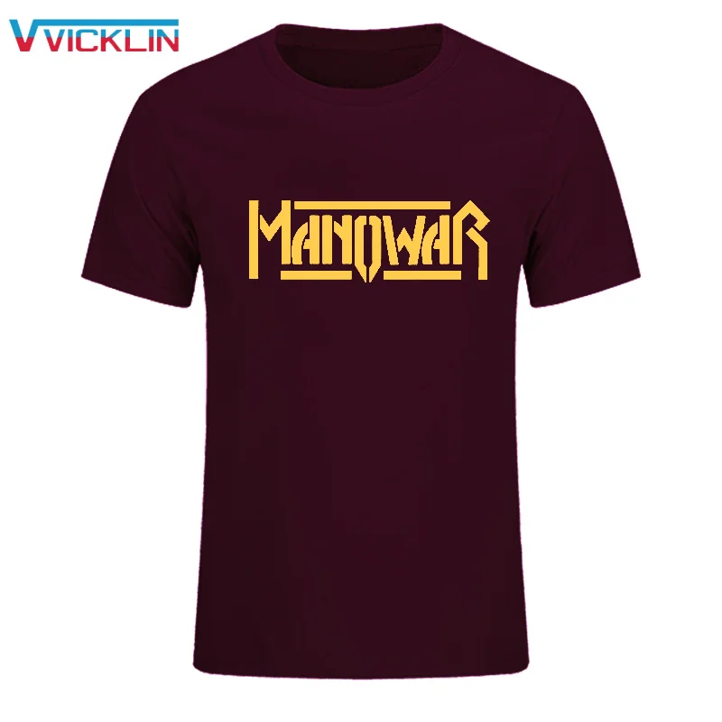 2021 Модная хлопковая футболка с короткими рукавами рубашка Manowar Rock Band Футболка