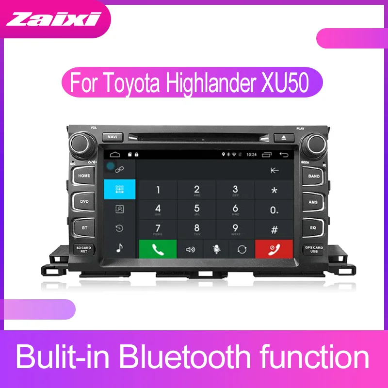 Автомобильный DVD GPS навигатор ZaiXi Android для Toyota Highlander XU50 2013 ~ 2019 проигрыватель