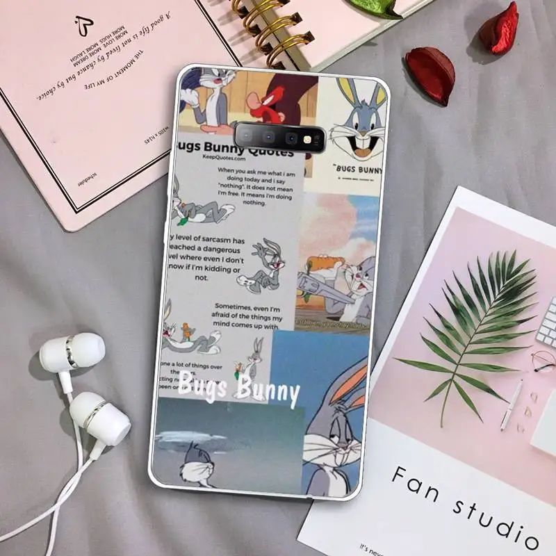 

Bugs Bunny Funny cute Cartoon Phone Case Transparent For Samsung Galaxy S A 5 7 8 9 2015 20 edge plus 10 e lite 2019