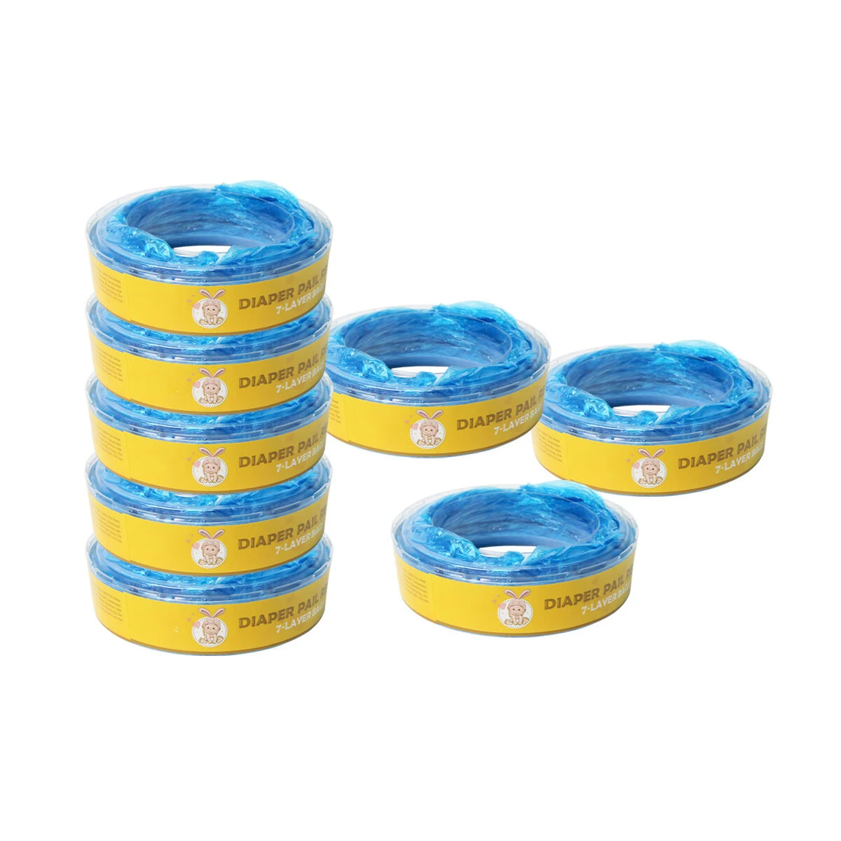 Cubo de pl&aacute;stico para pa&ntilde;ales de beb&eacute;, bolsas de basura de repuesto, Ideal para Genie, Angelcare, 4 Uds.-0