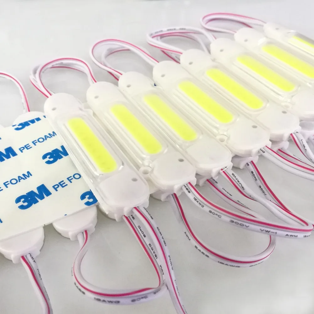 

100pcs/lot injection waterproof DC12V 2w cob led modul for led advertising signs