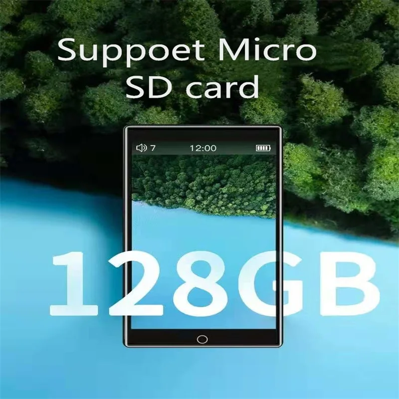 

MP4 Player Bluetooth5.0 Built-in Speaker with 4.0 inch Large HD Full Touch Screen Lossless HIFI Music Player Supports FM, Record