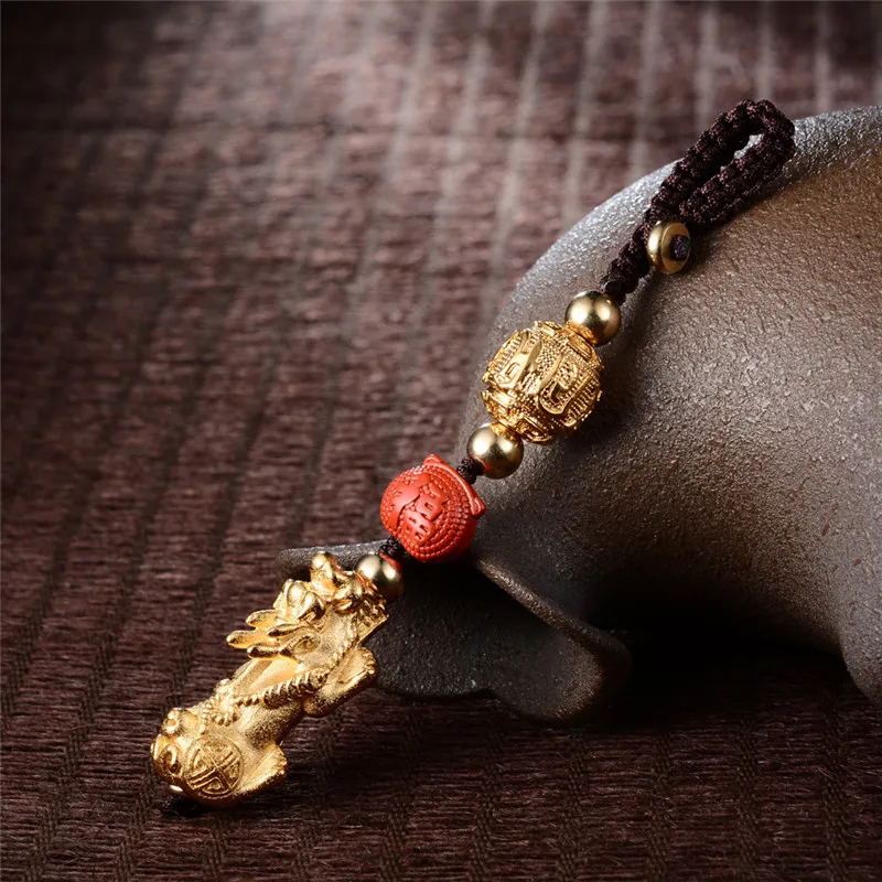 

pure copper keychain pendant retro key accessories solid brass natural ore cinnabar kawaii keychain key chains car keychain