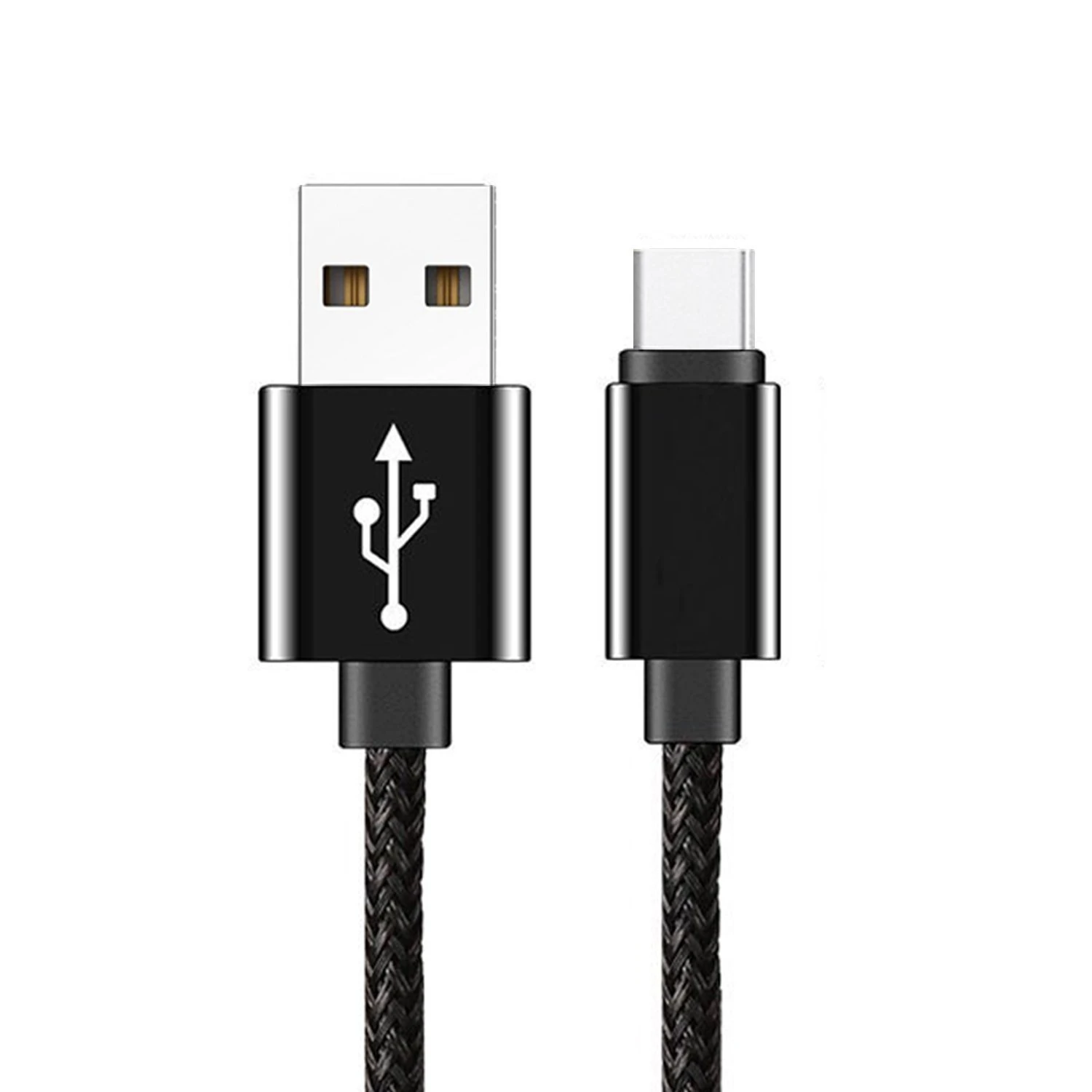 Черный Красный 2 м быстрое зарядное устройство type C USB кабель провода для SAMSUNG S10 A40 A50 M20 Xiaomi Mi 9 Leagoo S9 Xperia XA1 XZ Doogee Honor 10 9 V20 - Цвет: Черный