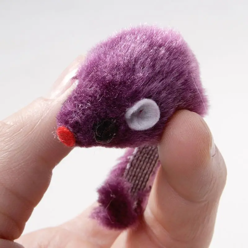 

20 Plush Mice with Catnip and Rattle Sound Made of Real Rabbit Cat Toy Mouse