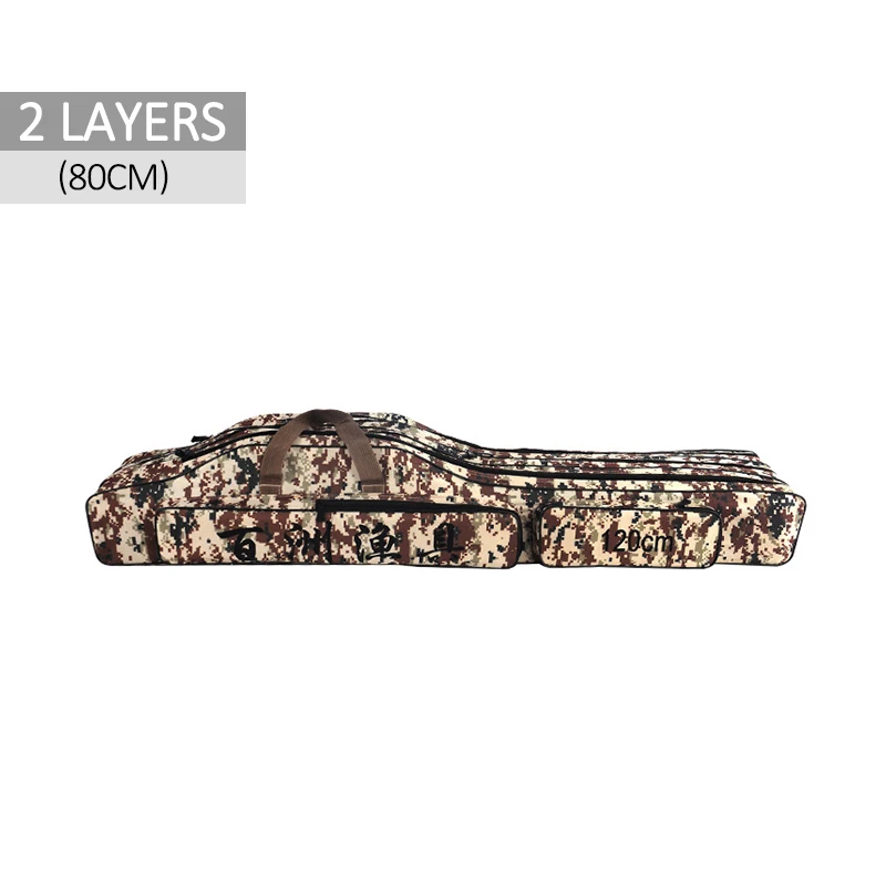 2 Layer 80cm B 1/2/3/Слои 70/110/120 см сумки для рыбалки сумки для удочек сумка, катушка на открытом воздухе многоцелевой Оксфорд мешок для рыбалки и нарочито бесхитростного дизайна; bolsa de pesca XA87G - Цвет: 2 Layer 80cm B