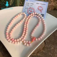 7mm natural pink queen shell bracelet shell bead bracelet 108 beads strand bracelets women fashion necklace