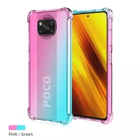 rainbow gradient airbag shockproof for xiaomi poco x3 nfc m3 x2 f3 f2 pro case simplicity soft tpu translucent cover for mi 11
