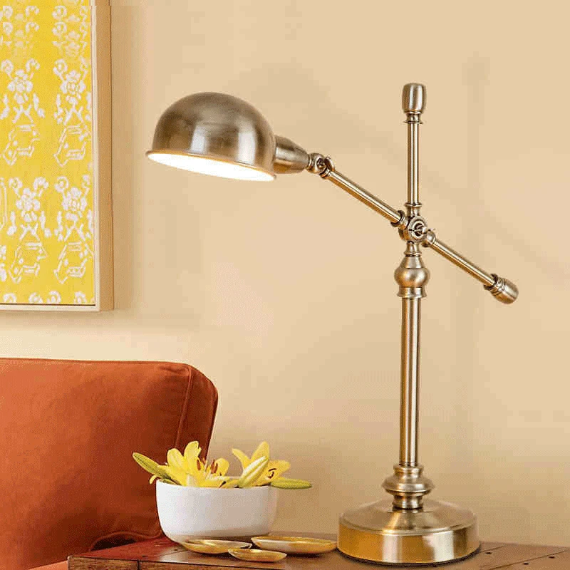 

E27 Industrial Style Retro Copper Table Lamp Decorative Table Lamp Bedroom Bedside Lamp Imitation Copper Table Lamp