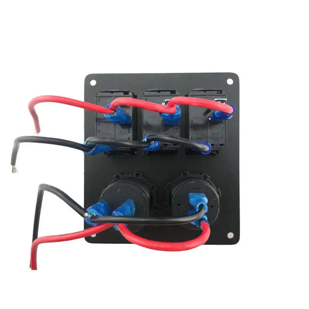 

3-х клавишный красный светодиодный кулисный переключатель, цветная панель, вольтметр, синий гнездо прикуривателя