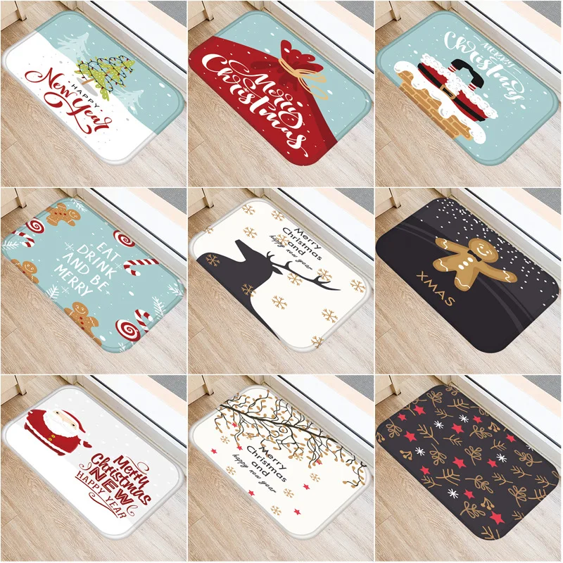 

40x60cm Cute Cartoon Diy Print Floor Mat Bathroom Ground Mat Slip Door Bath Pad Rug Living Room Kitchen Carpet Home Decor