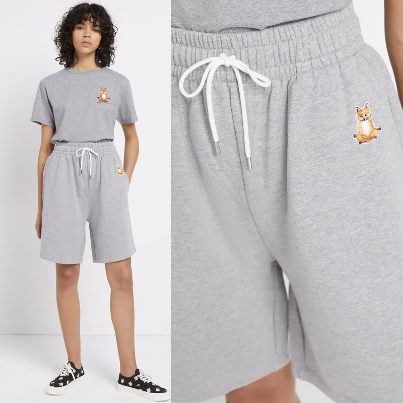 

Женские брюки, Новинка весна-лето 2021, Стильные серые пятиконечные шорты с вышивкой