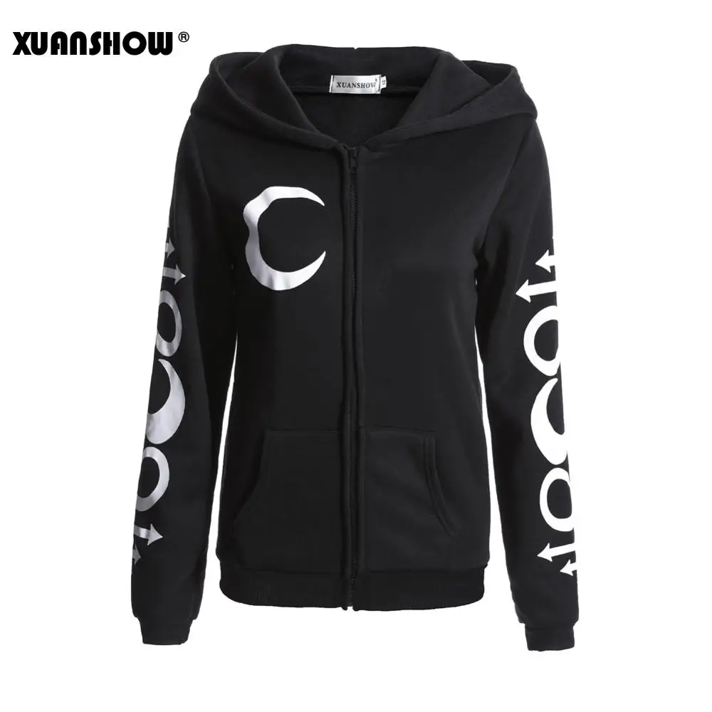 XUANSHOW Толстовки женские готика Панк Луна Волшебная одежда Осень зима Длинный рукав Пиджак Пальто