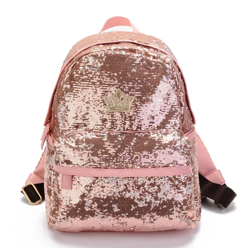 pink Kajie Блестящий рюкзак женские рюкзаки с пайетками для подростковые рюкзак для девочки модная женская Золотая черная школьная сумка с пайетками Mochila - Цвет: pink