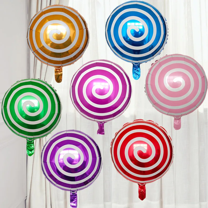 10 шт 18 дюймовые разноцветные фольгированные шары леденец гелий воздушный шар для