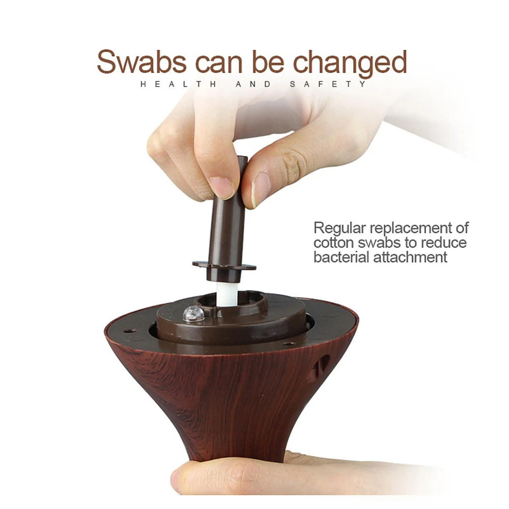 300ml USB Electric Aroma air diffuser wood grain Ultrasonic humidifier cool mist maker with 7 colors lights | Бытовая техника