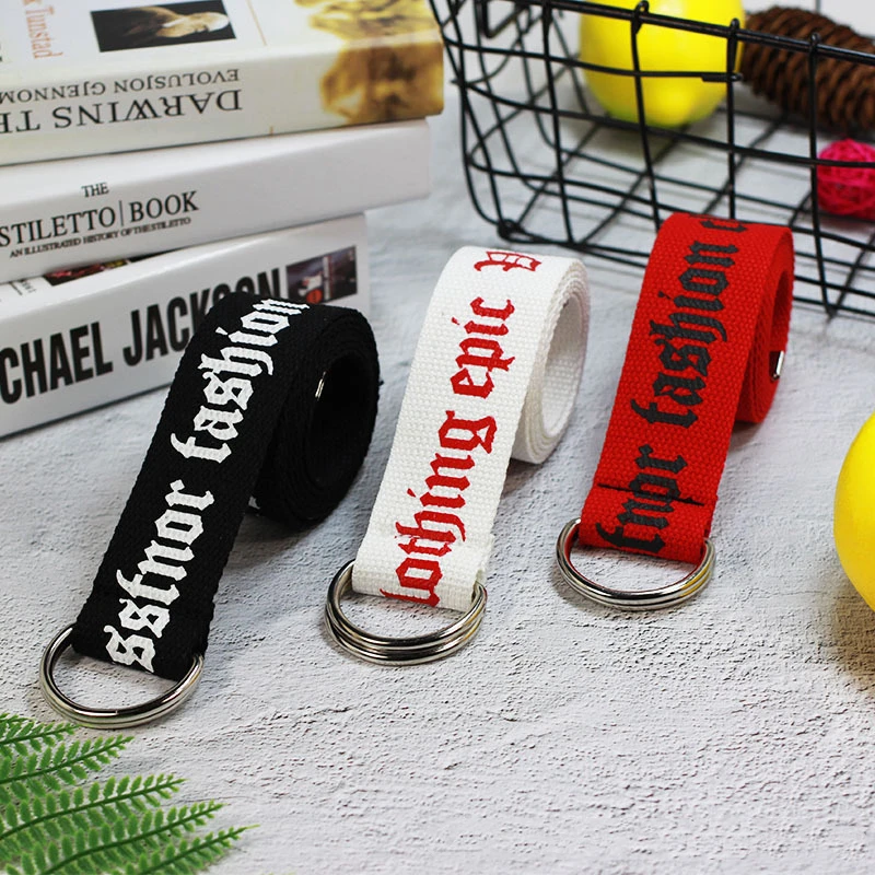 

Ремень брезентовый унисекс, длинный широкий нейлоновый ремень в стиле хип-хоп, с надписью, D-образным кольцом и двойной пряжкой, 1 шт., для муж...