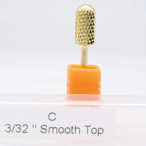 Smooth C Профессиональный твердосплавный сверло для ногтей Easy Nail 3/32 дюйма, 3 размера, купольное круглое сверло, электрическая пилочка для ногтей, Золотое сверло - Цвет: Smooth C