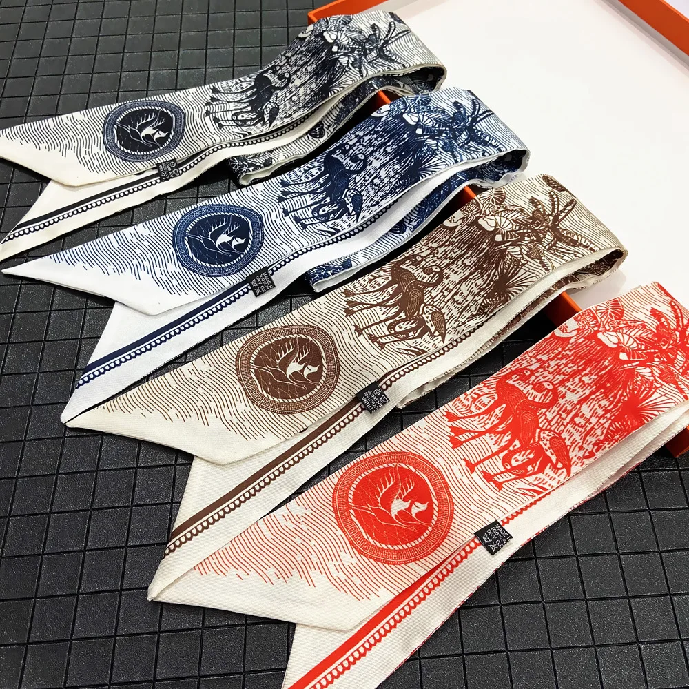 Шейный шарф с фламинго атласная саржевая ткань оболочка для волос двухслойный