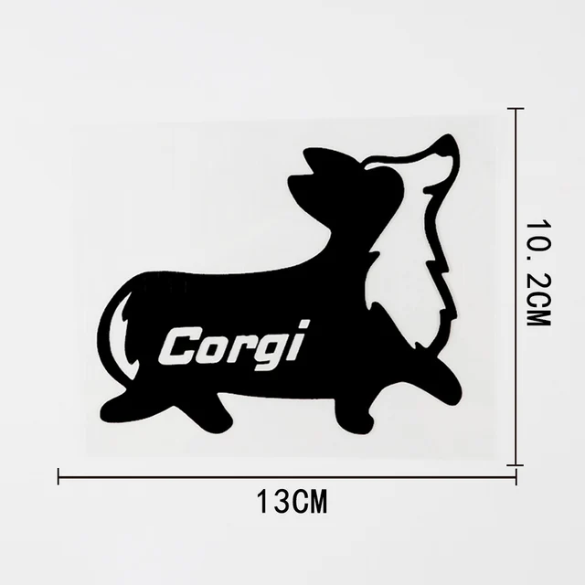 

13CM×10.2CM Cute Animal Corgi Car Sticker Decal Black/Silver