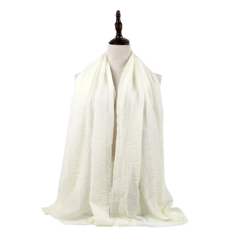 Мусульманский головной платок из хлопка и льна хиджабы для женщин простой