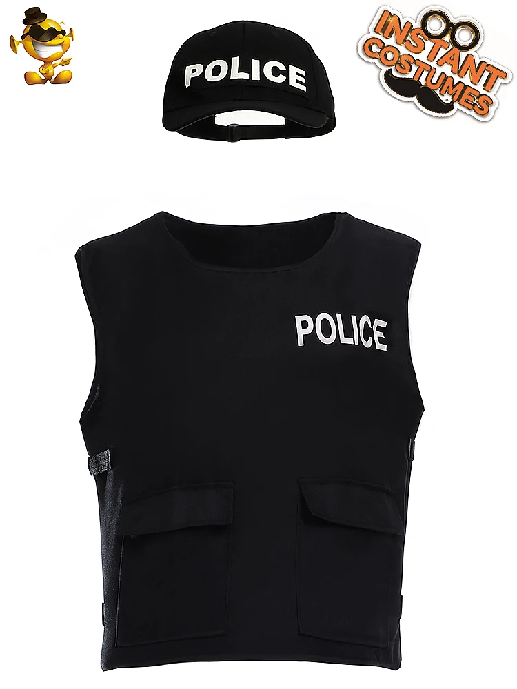 Косплей на Хэллоуин полицейская Мужская футболка костюм для взрослых наряды