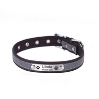 leather dog collar microfiber dog collar reflective lettering collar microfiber suitable for small pet dogs black pink collars