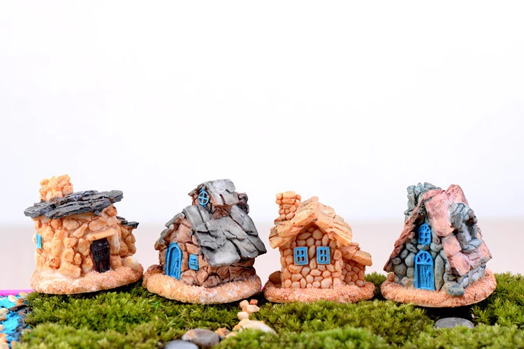 2 шт Деревенский домик фигурки декоративный дом мини сказочный сад аквариум