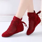 2020 г. Новые открытые ботинки женские летние ботинки Низкий клиновидный каблук на плоской подошве женские ботильоны с вырезами женская обувь изящные ботинки
