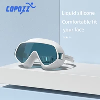 professional swimming goggles big frame anti fog anti uv swimming glasses soft silicone waterproof swim eyewear for men women