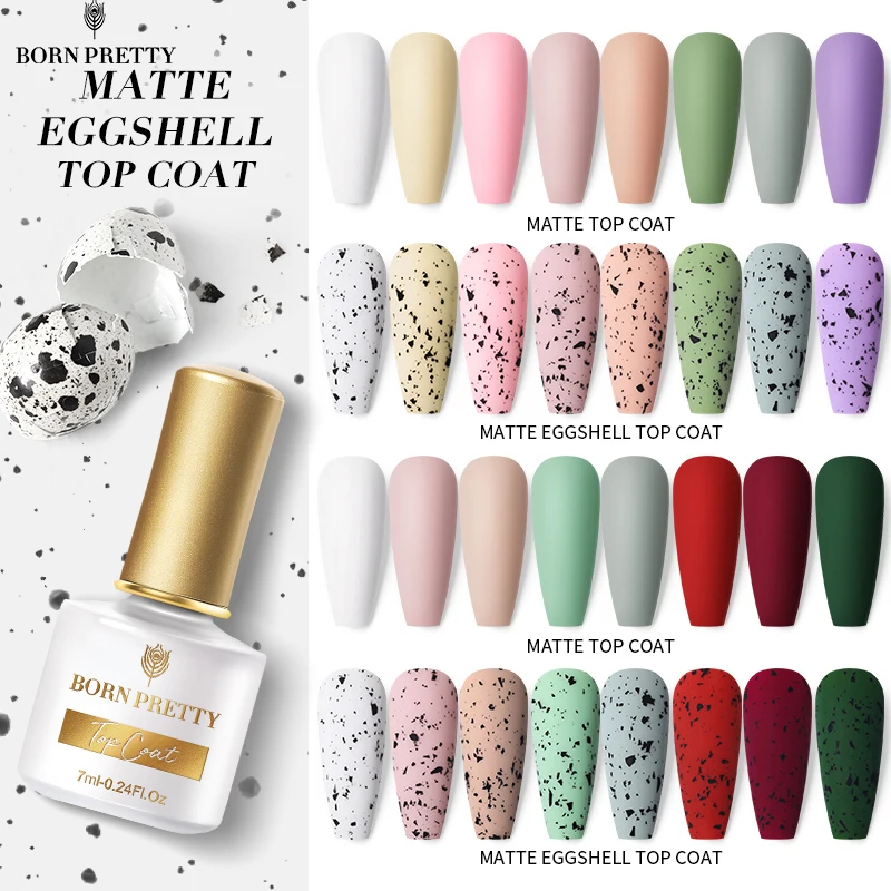 

BORN PRETTY 7ML Matte Eggshell Gel Polish Manicure Soak Off UV Gel Matte Top Coat Reflective Glitter Top Coat DIY Gel Varnish