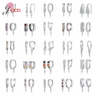 new fashion 925 sterling silver cubic zirconia earring hooks for diy jewelry makings good quality earring clasps accessories
