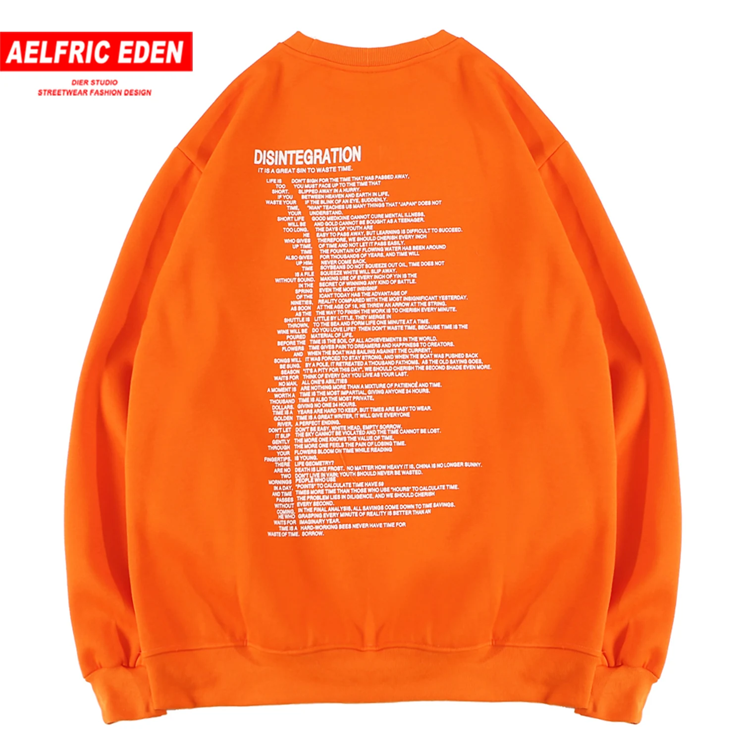 Aelfric Eden Модные мужские повседневные толстовки с буквенным принтом Harajuku Хип-хоп