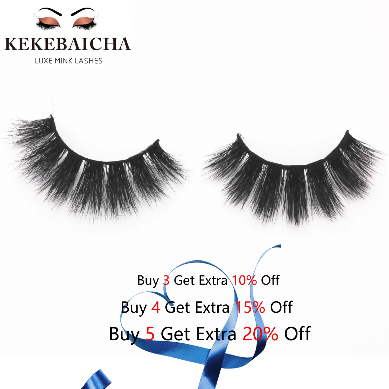 

KEKEBAICHA 3d mink false eyelashes messy cross thick fake eye lashes professional makeup tips bigeye long handmade eyelashes