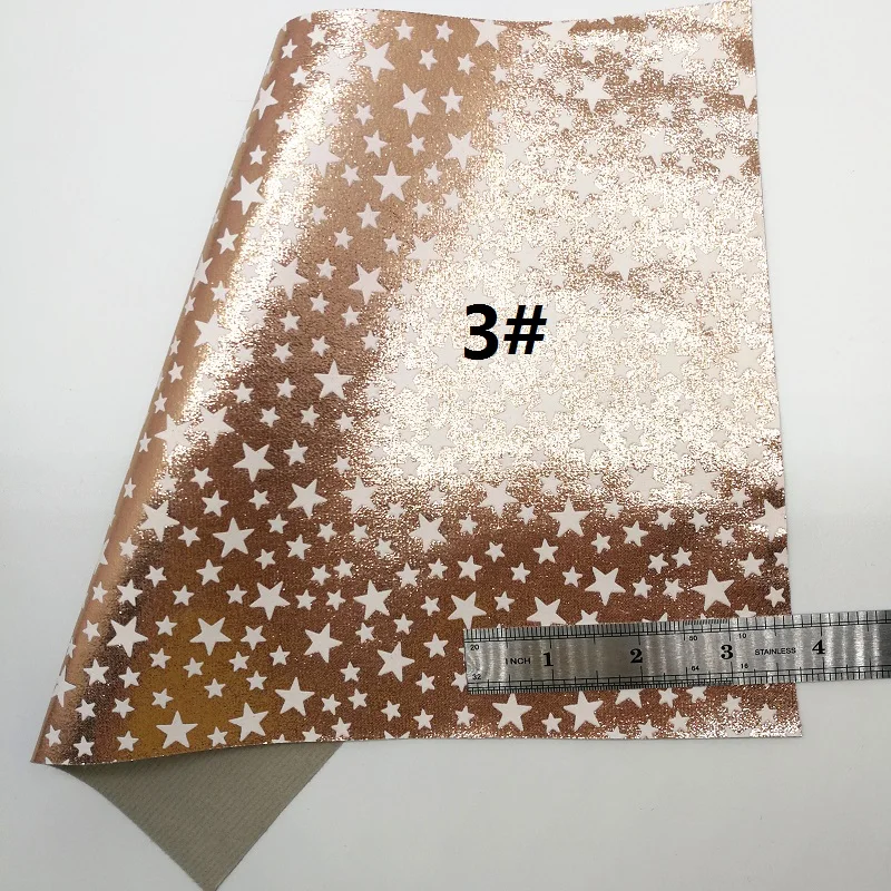 Блестки разных цветов Fabirc искусственная кожа ткань звезды листы для банта А4 21x29